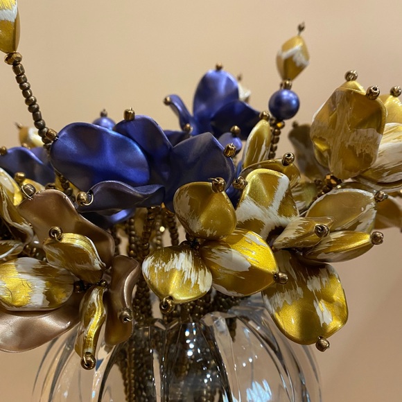 Artificial Set of 35 Handmade Beaded Bloom & Full Flower Stems for Vase - Picture 5 of 7